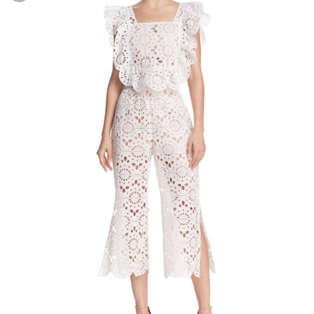 Red Carter Eyelet Pant Set